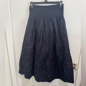 Free People Black A-Line Midi Skirt